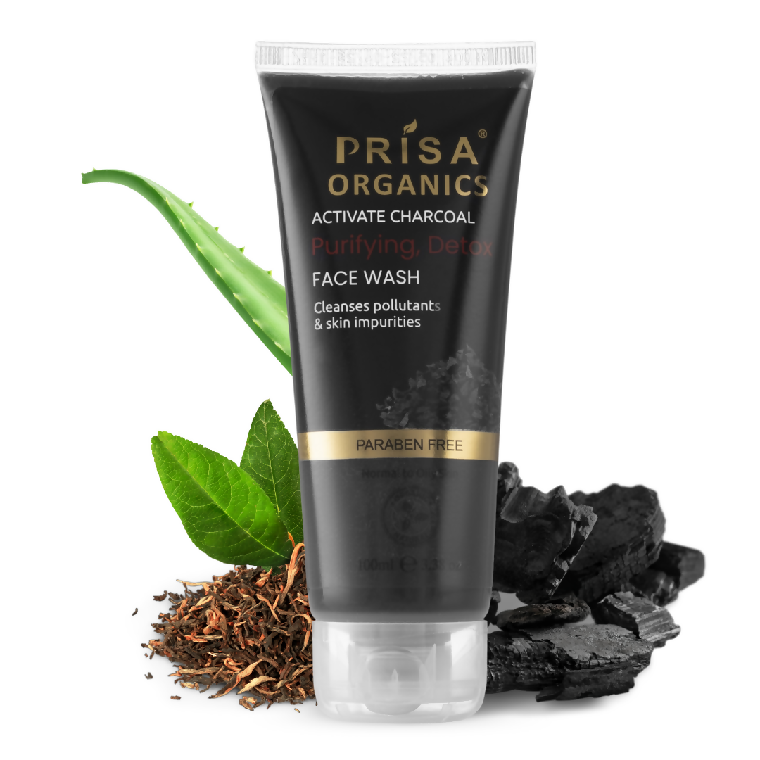 Prisa Organics Activated Charcoal Purifying Face Wash - BUDNEN