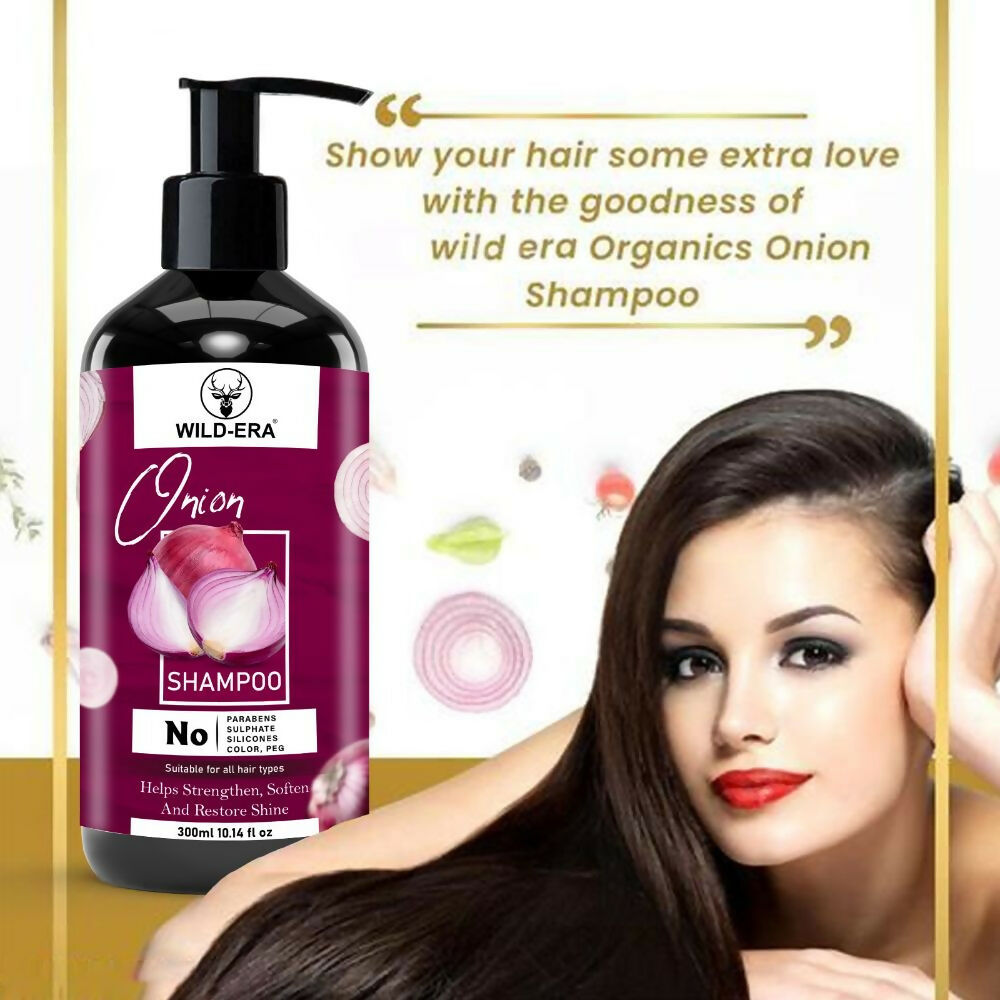 Wildera Onion Oil Shampoo with Red Onion Seed Oil Extract, Black Seed Oil & Pro-Vitamin B5