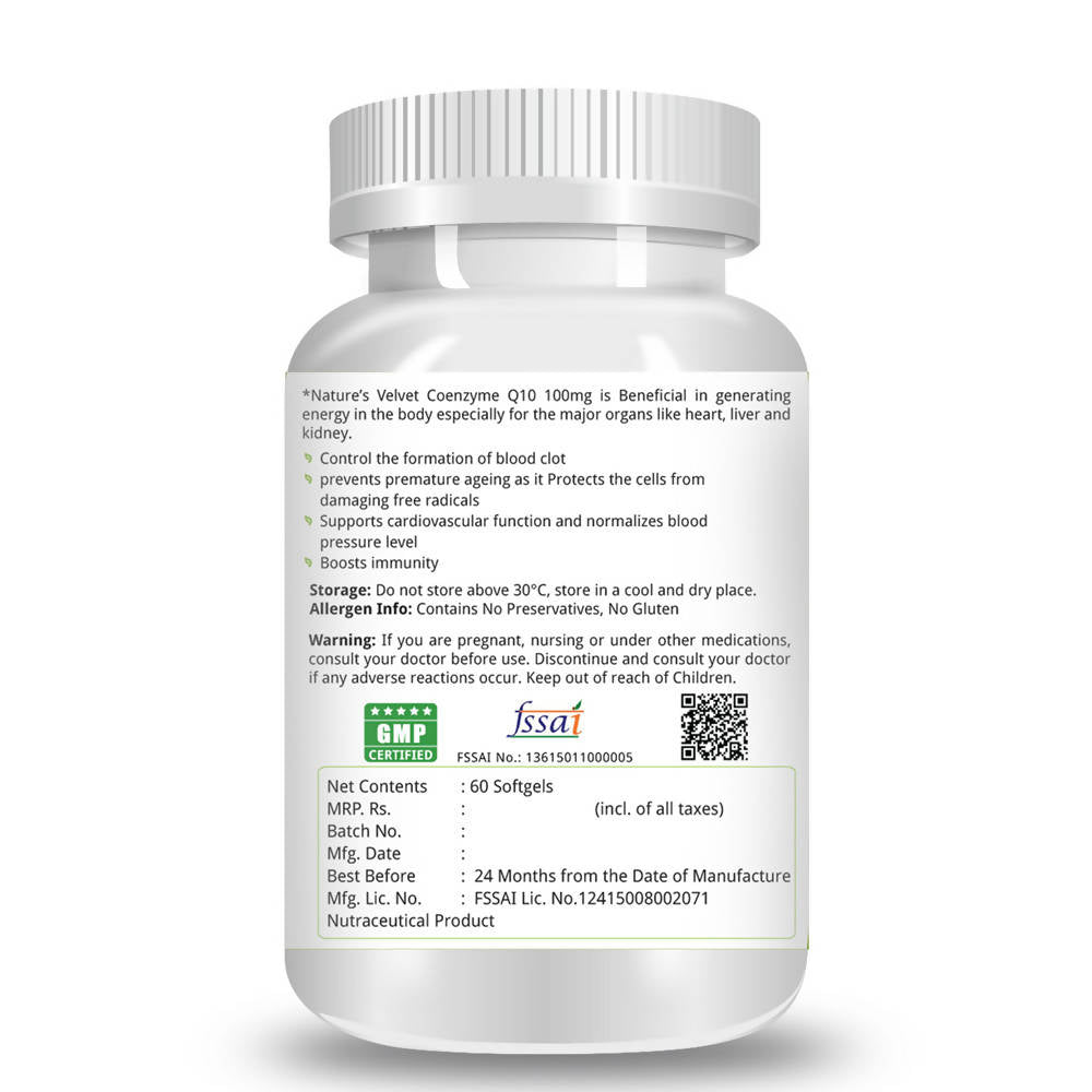 Nature's Velvet Coenzyme Q-10 Softgels