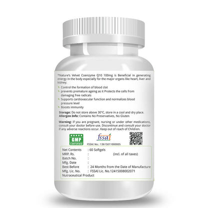 Nature's Velvet Coenzyme Q-10 Softgels