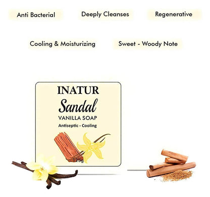 Inatur Sandal and Vanilla Sugar Soap