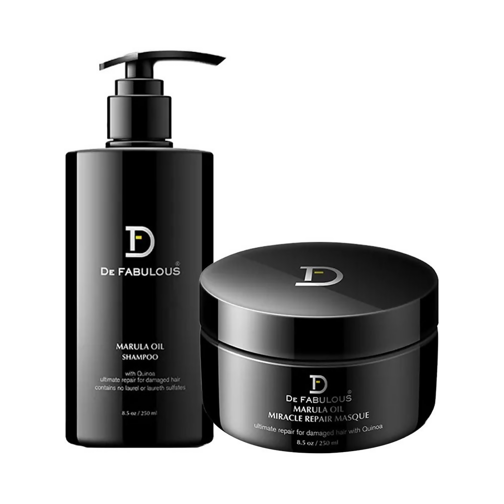 De Fabulous Marula Oil Shampoo + Miracle Repair Masque Combo