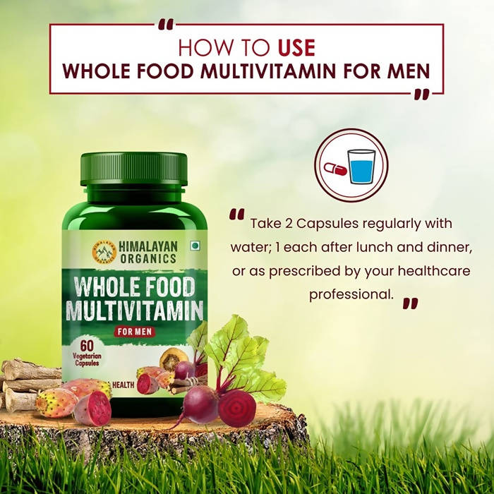 Himalayan Organics Whole Food Multivitamin For Men Vegetarian Capsules