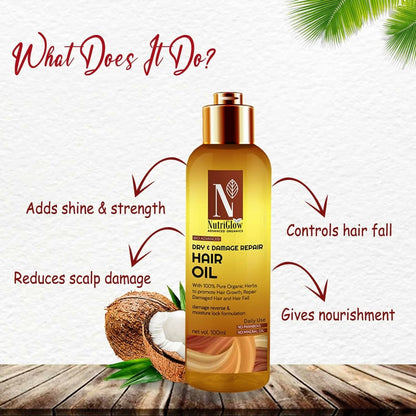 NutriGlow Advanced Organics Bio Advanced Dry and Damage Repair Hair Oil