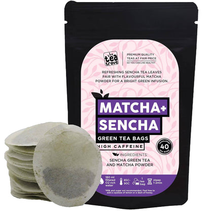 The Tea Trove Matcha Tea + Sencha Green Tea Bags