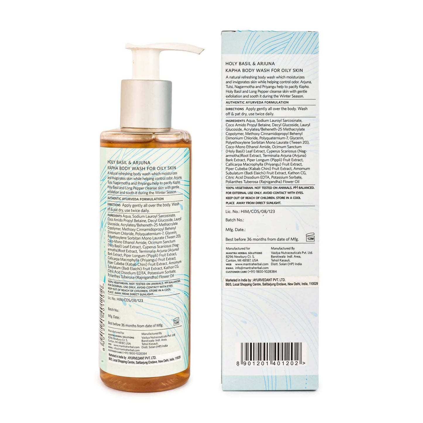 Mantra Herbal Holy Basil and Arjuna Kapha Body Wash For Oily Skin