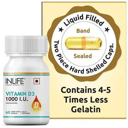 Inlife Vitamin D3 1000 IU Capsules