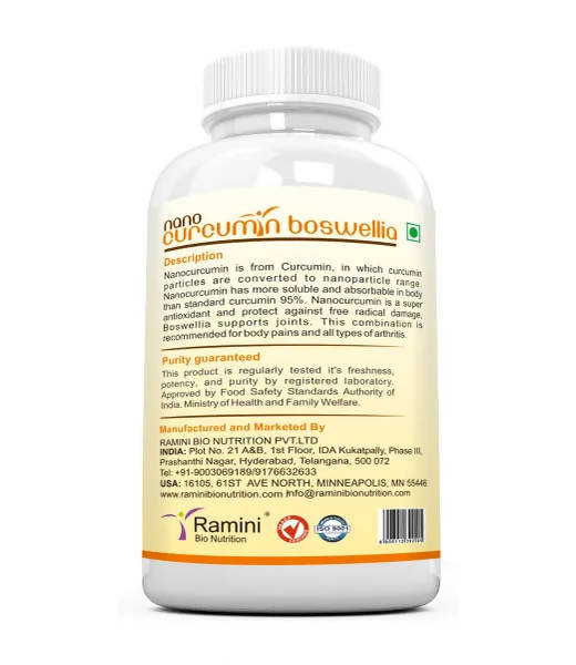 Ramini Bio Nutrition Nano Curcumin with Boswellia Veg Capsules