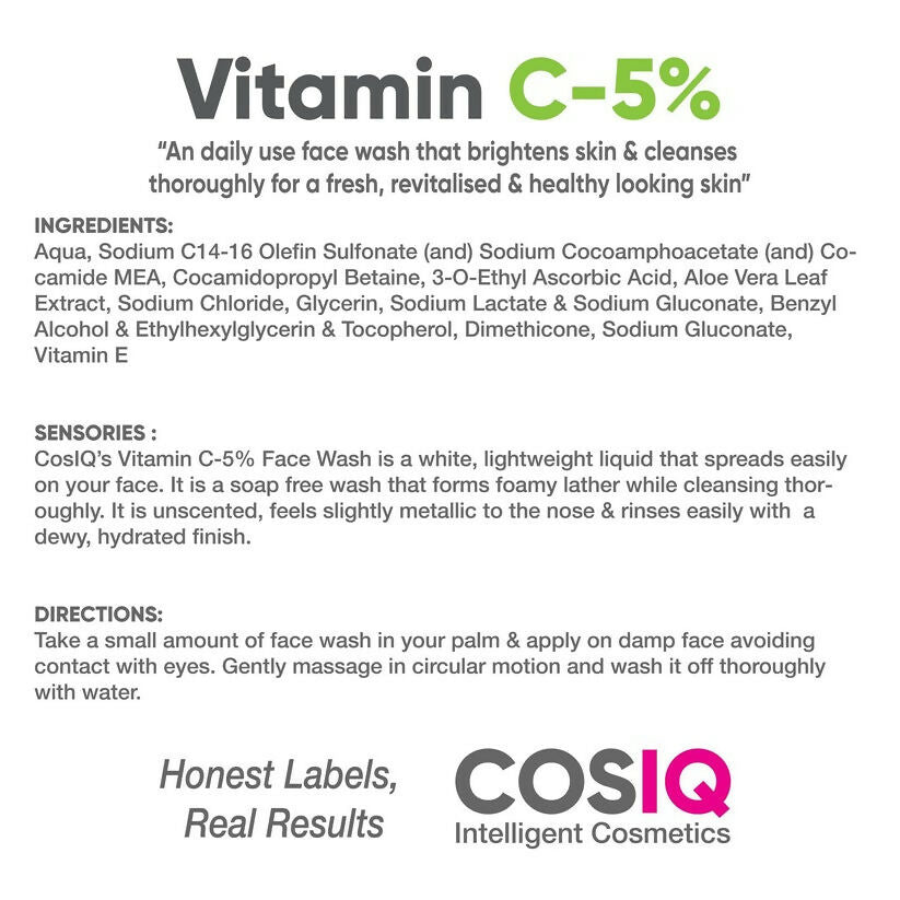 Cos-IQ Vitamin C-5% Brightening and Glow Face Wash