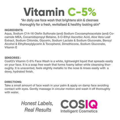 Cos-IQ Vitamin C-5% Brightening and Glow Face Wash