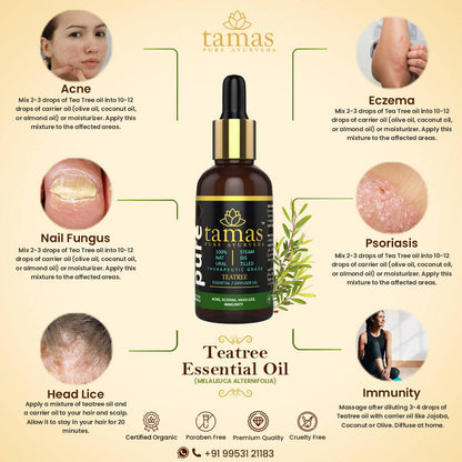 Tamas Pure Ayurveda 100% Natural Teatree Essential Oil