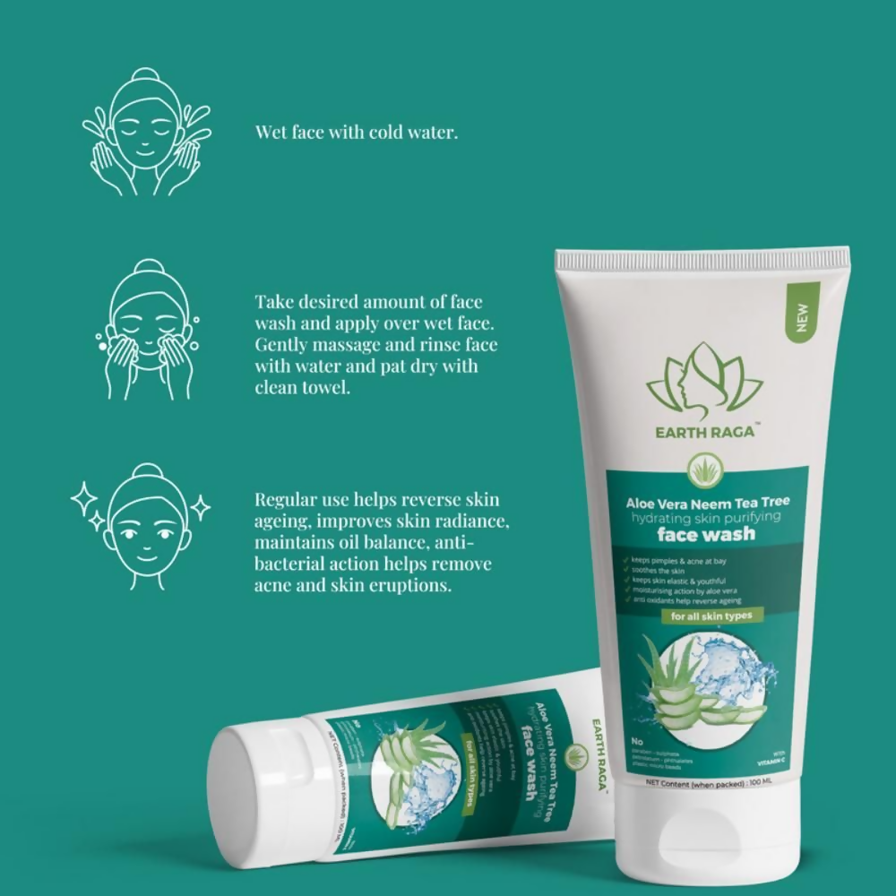 Earthraga Aloe Vera Neem Tea Tree Face Wash