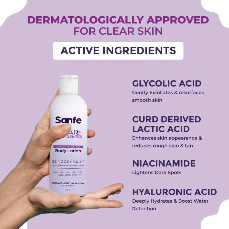 Sanfe Clear & Confident Glycolic Acid Body Lotion