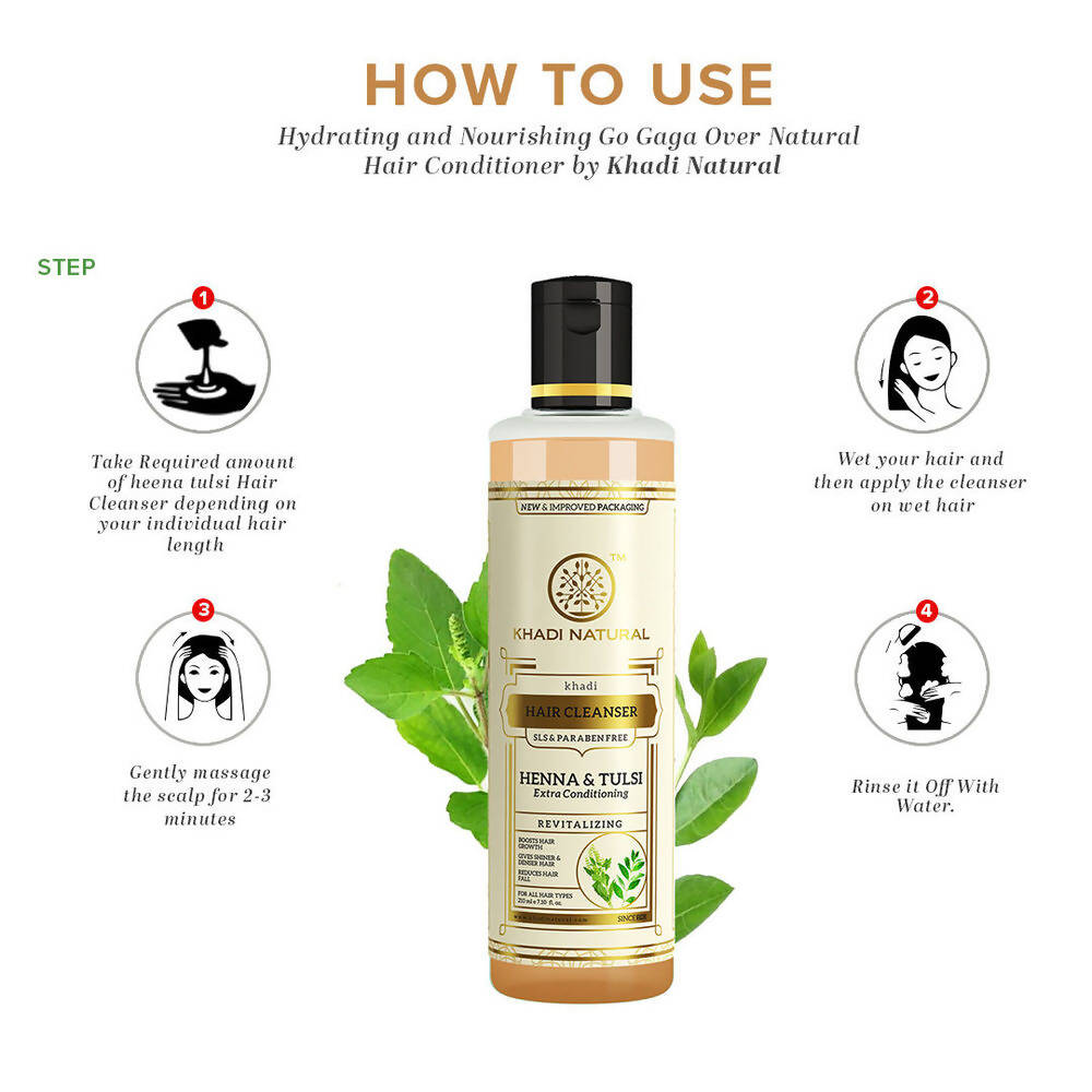 Khadi Natural Henna Tulsi Hair Cleanser