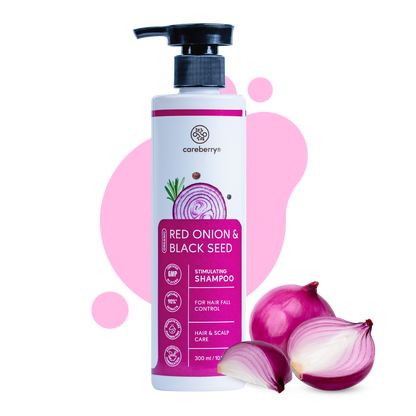 Careberry Organic Red Onion & Black Seed Stimulating Shampoo For Anti Hair Fall