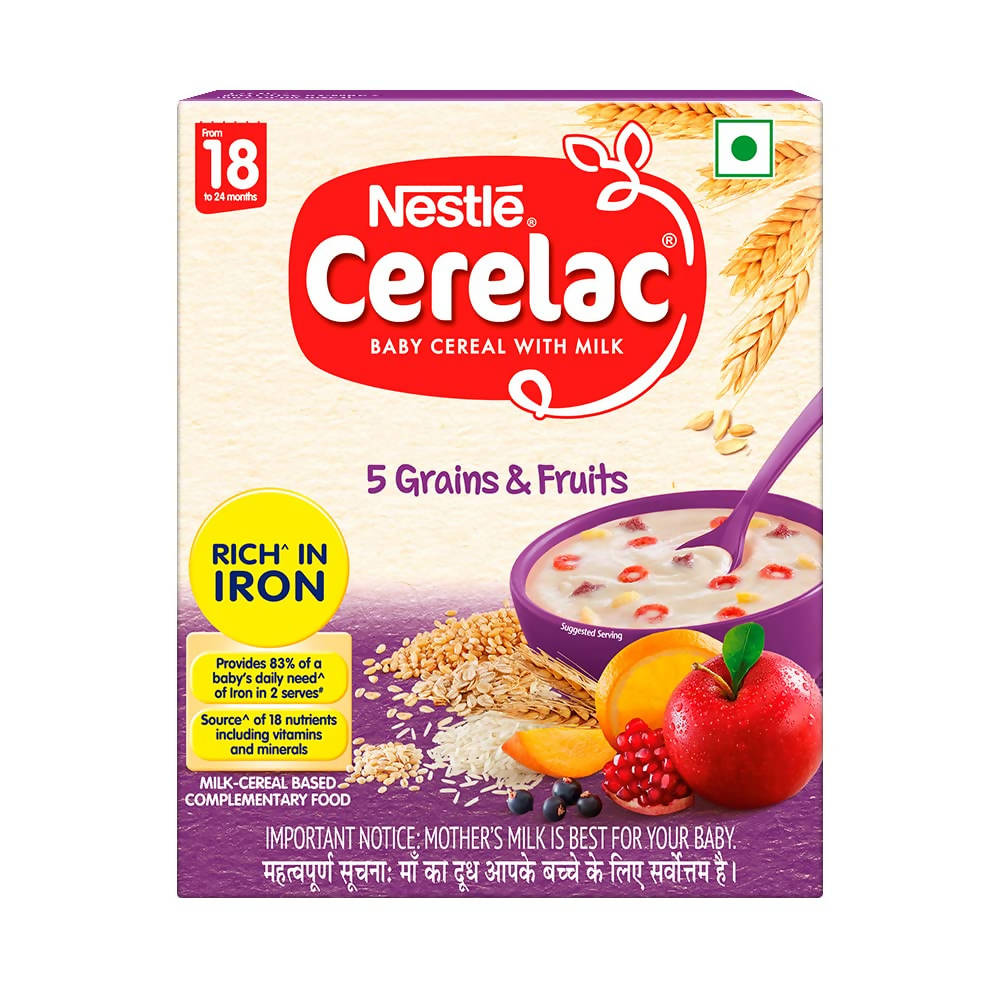 Nestle Cerelac Baby Cereal with Milk, 5 Grains & Fruits ’??? From 18 to 24 Months -  USA, Australia, Canada 