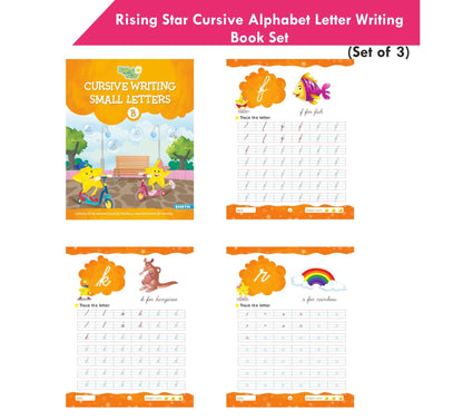 Rising Star Cursive Alphabet Capital & Small Letter Writing Practice Books Set For Kids| Set of 3| Ages 3-7 Years