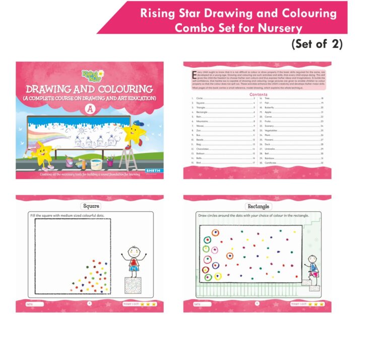 Rising Star Kids Learning Drawing, Colouring & Art Activity Book for Nursery Set of 2| Learn To Colour| Paper Folding Activity Book| Ages 3-4 Years