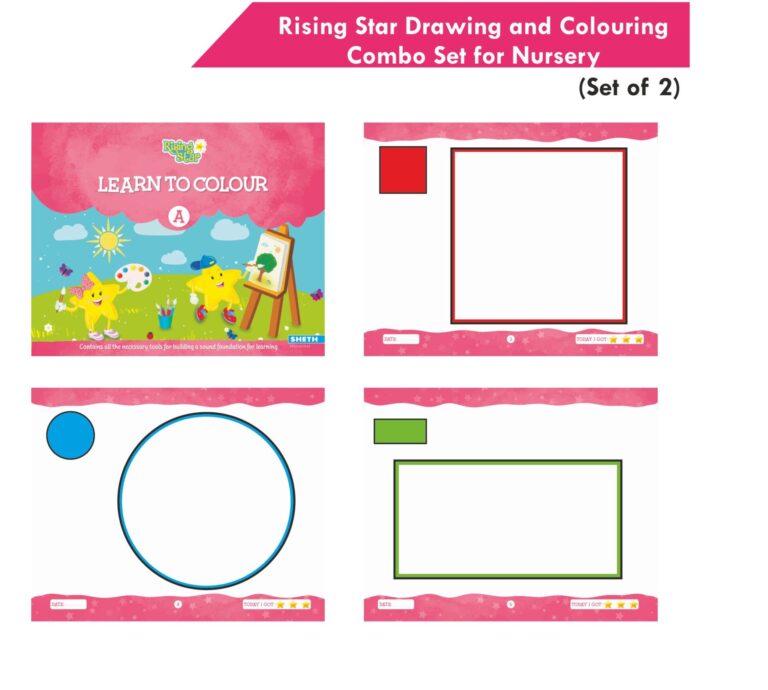 Rising Star Kids Learning Drawing, Colouring & Art Activity Book for Nursery Set of 2| Learn To Colour| Paper Folding Activity Book| Ages 3-4 Years