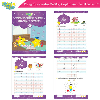 Rising Star Fun Learning Senior KG Books Set of 6| Ages 5-6 Years| Alphabet Letters, Cursive Writing, Number, Colouring, Rhymes & Stories Book