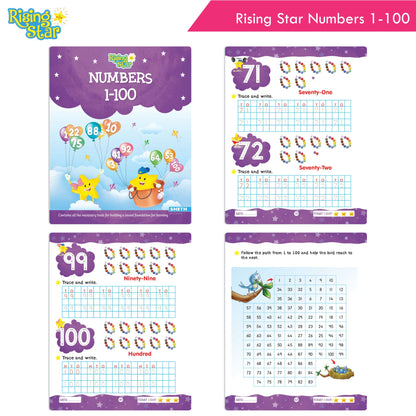 Rising Star Fun Learning Senior KG Books Set of 6| Ages 5-6 Years| Alphabet Letters, Cursive Writing, Number, Colouring, Rhymes & Stories Book