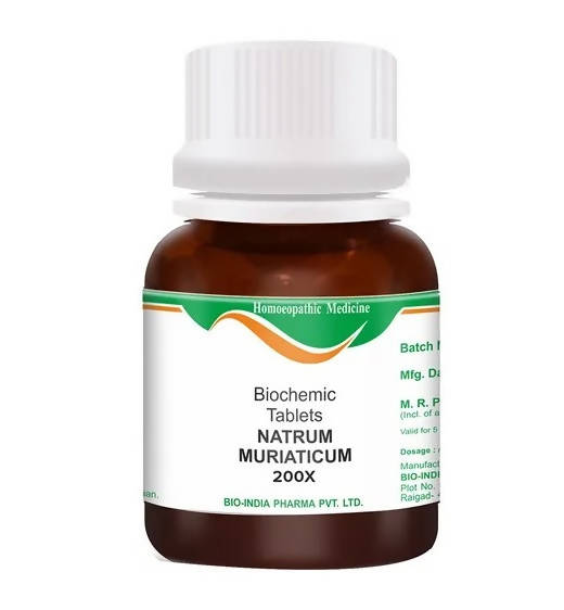 Bio India Homeopathy Natrum Muriaticum Biochemic Tablets