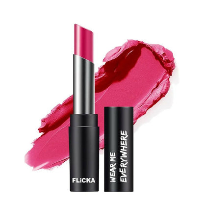 FLiCKA Wear Me Everywhere Creamy Matte Lipstick Flirt With The Pink - BUDNE