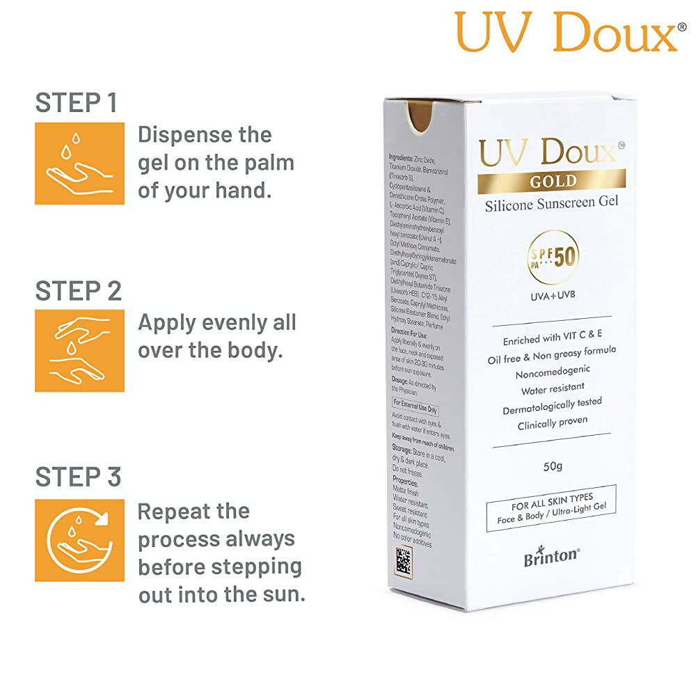 Brinton UV Doux Gold Silicone Sunscreen Gel SPF 50