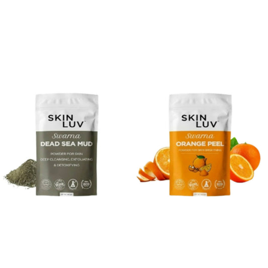 SkinLuv Swarna Dead Sea Mud Powder And Orange Peel Powder Combo - usa canada australia