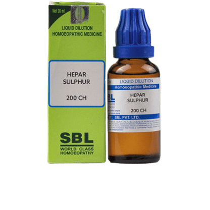 SBL Homeopathy Hepar Sulphur Dilution 200 CH