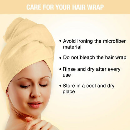 Nykaa Naturals Microfiber Hair Wrap for Frizz Free & Shiny Hair - Yellow