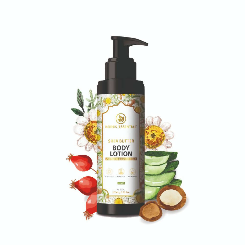 Korus Essential Shea Butter Body Lotion With Vitamin E & Chamomile Extract