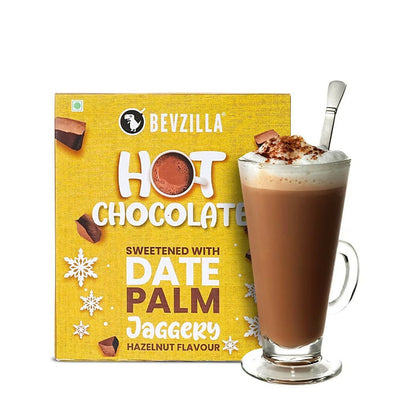 Bevzilla Hot Chocolate Powder (Hazelnut) Drink Powder With Organic Date Palm Jaggery