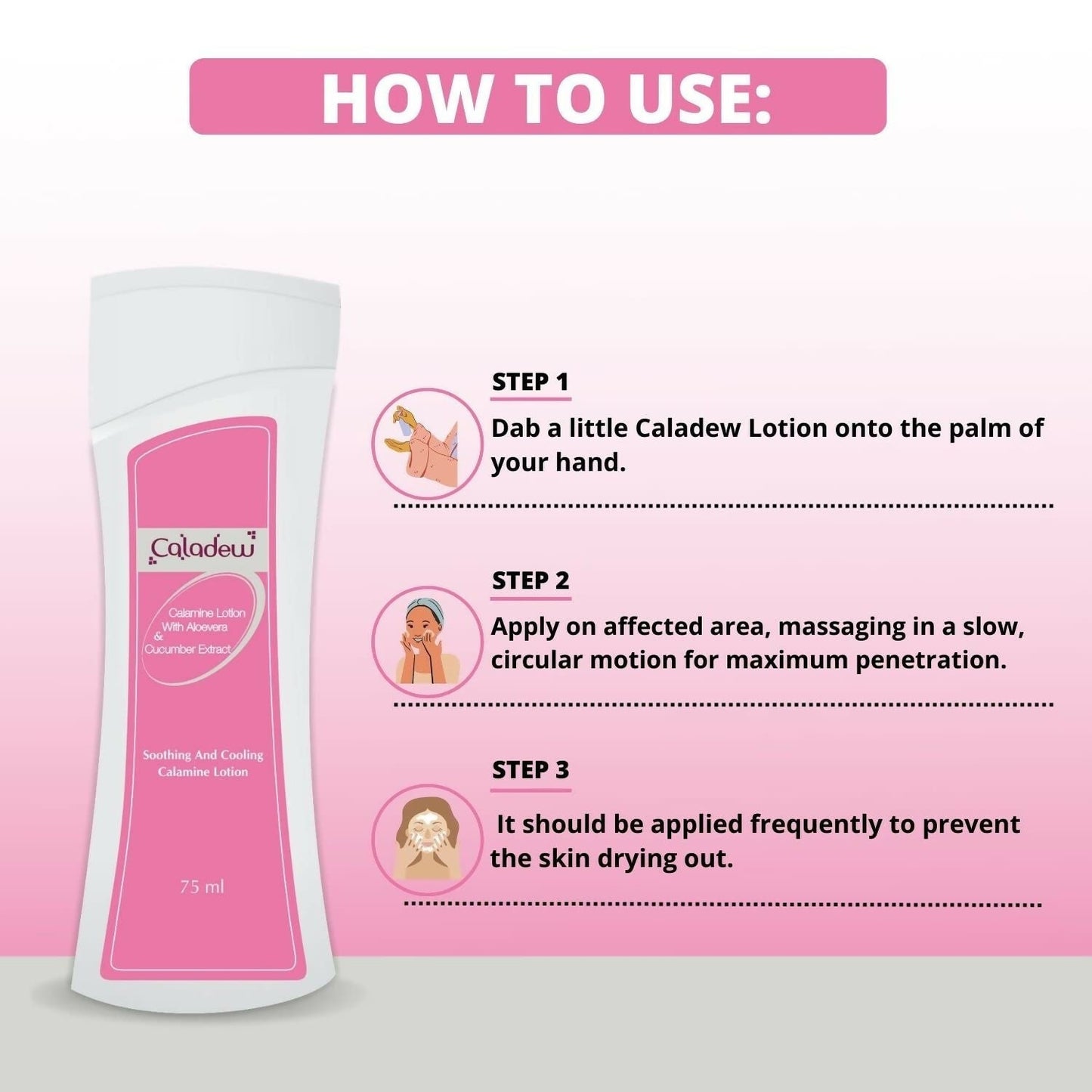 Caladew Calamine Lotion with Aloe Vera and Cucumber Extract