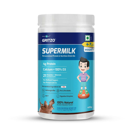 Gritzo Supermilk Weight+ For 4-7Y Boys - Double Chocolate Flavor - BUDNE