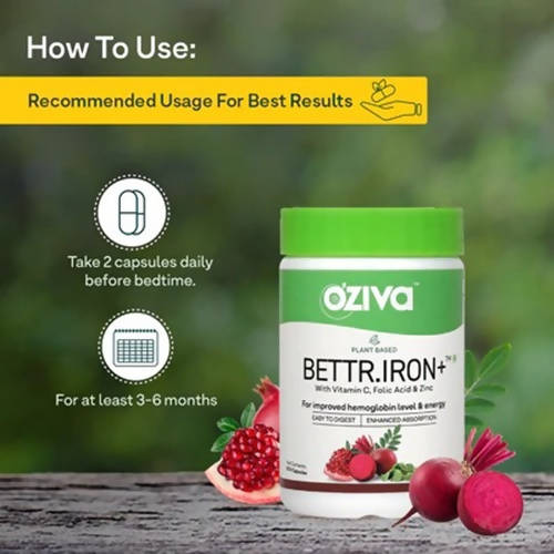 OZiva Plant Based Bettr. Iron+ Capsules