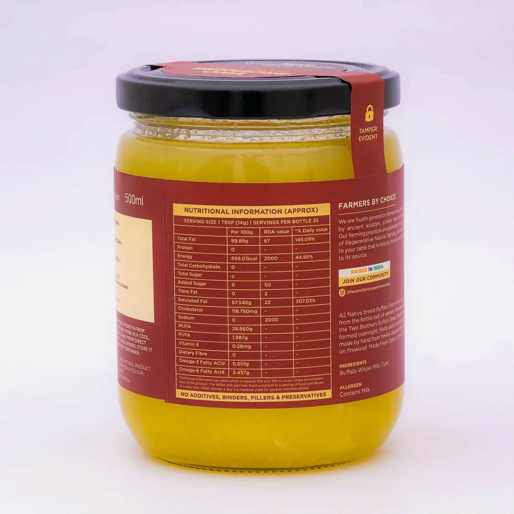 Two Brothers Organic Farms Indian Buffalo Ghee - A2 Cultured