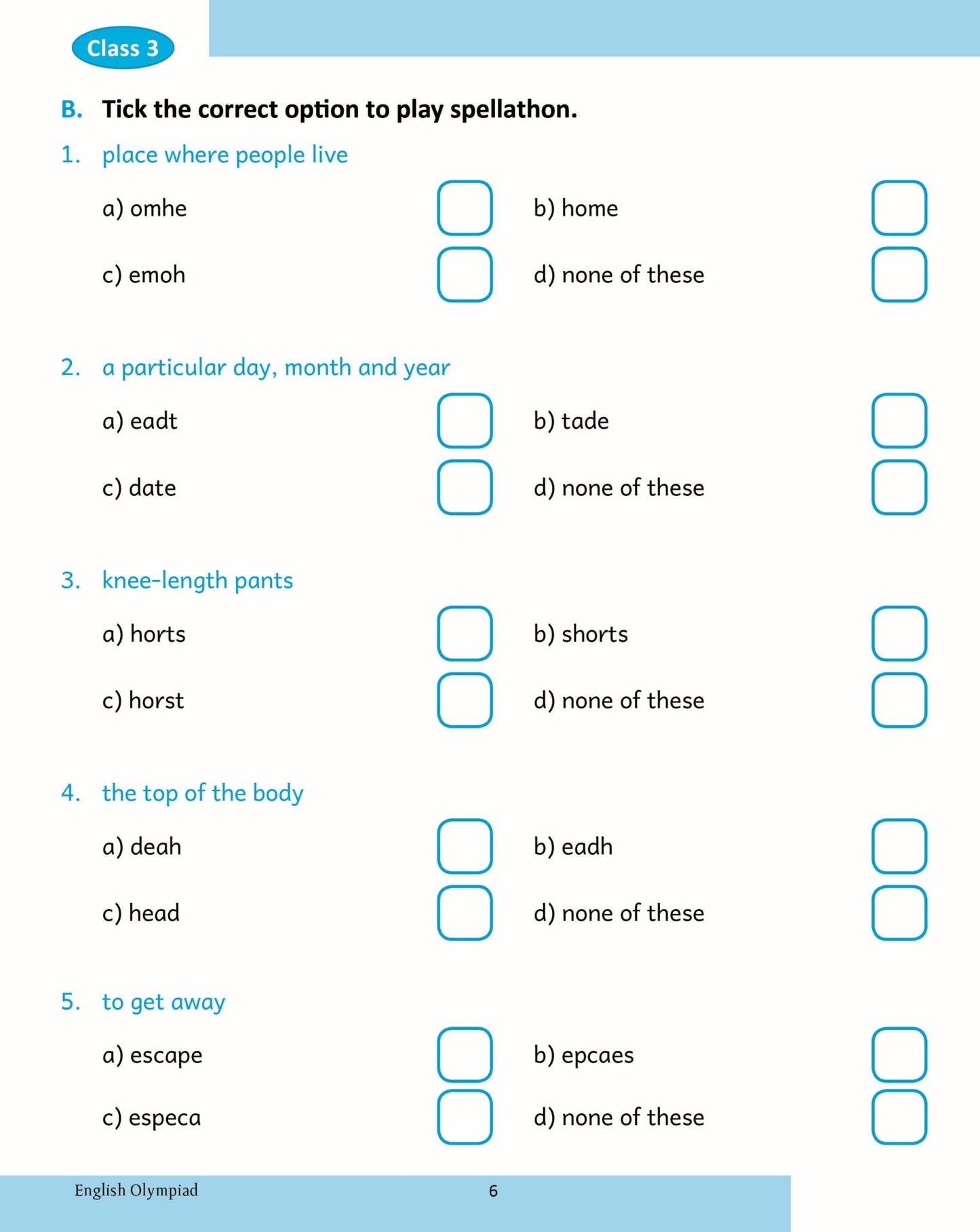 Scholars Insights English Olympiad Grade 3