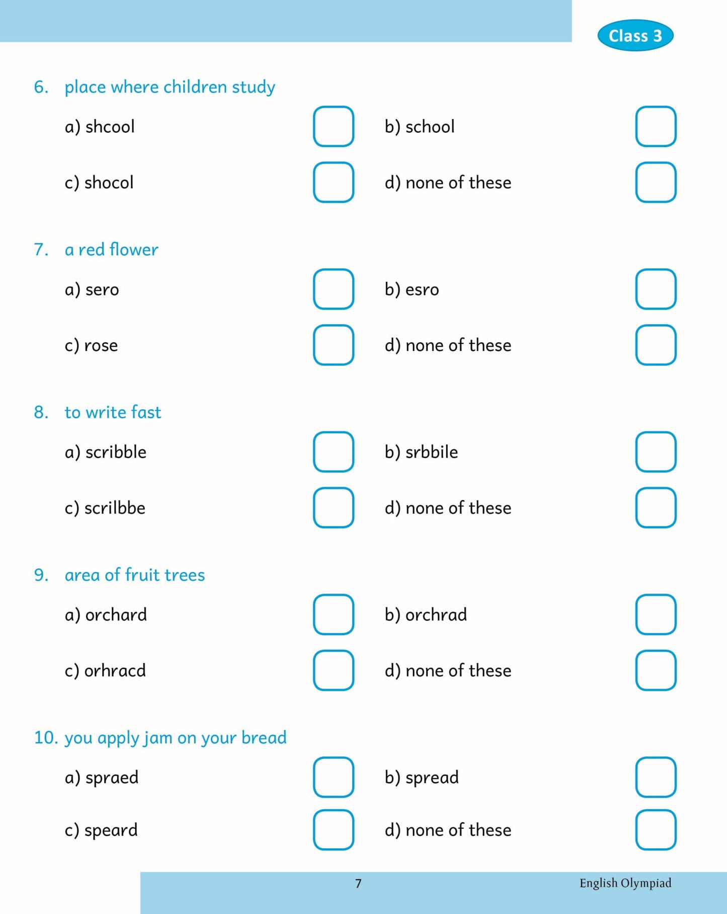 Scholars Insights English Olympiad Grade 3