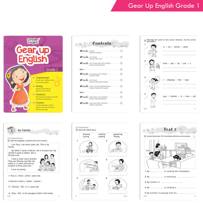 Scholars Insights Gear Up English & Maths Grade 1 Books Set of 2|English Grammar, Logical Reasoning, Problem Solving Book for Kids| Ages 6-7 Years