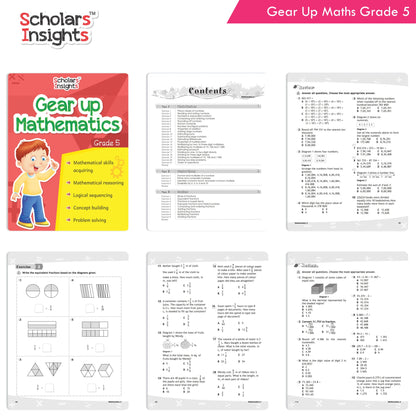 Scholars Insights Gear Up English & Maths Grade 5 Books Set Of 2| Grammar Skills, Maths Logical Reasoning, Problem Solving Book| Ages 10-11 Years