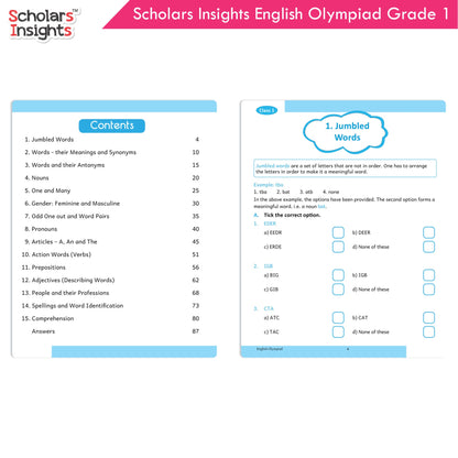 Scholars Insights Olympiad English, Maths and Science Workbooks Set Grade 1| Set of 3| Ages 6 - 8 Year