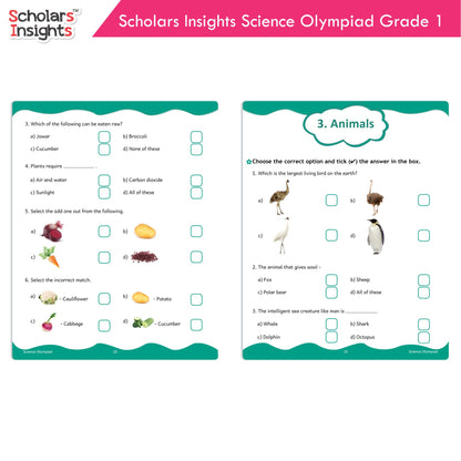 Scholars Insights Olympiad English, Maths and Science Workbooks Set Grade 1| Set of 3| Ages 6 - 8 Year