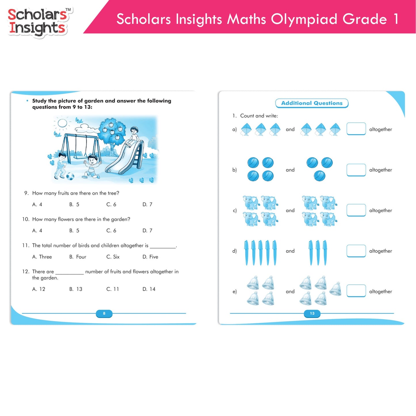 Scholars Insights Olympiad English, Maths and Science Workbooks Set Grade 1| Set of 3| Ages 6 - 8 Year