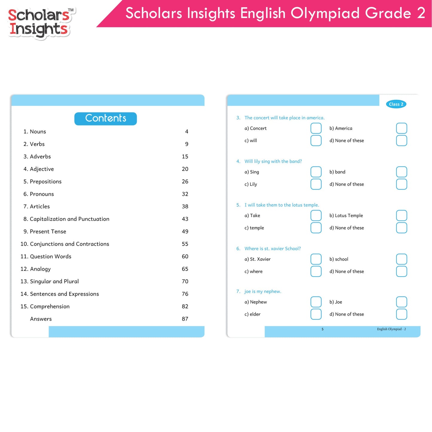 Scholars Insights Olympiad English, Maths and Science Workbooks Set Grade 2| Set of 3| Ages 7 - 9 Year