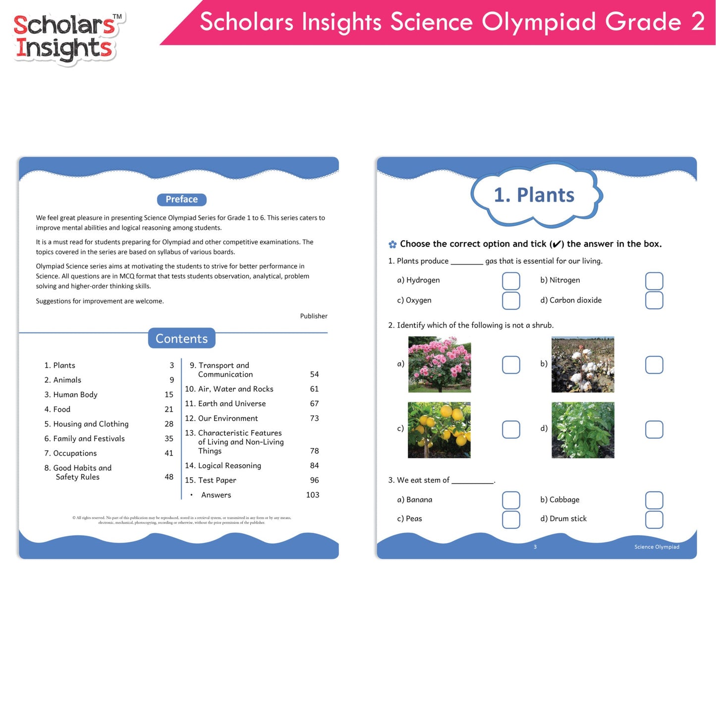 Scholars Insights Olympiad English, Maths and Science Workbooks Set Grade 2| Set of 3| Ages 7 - 9 Year