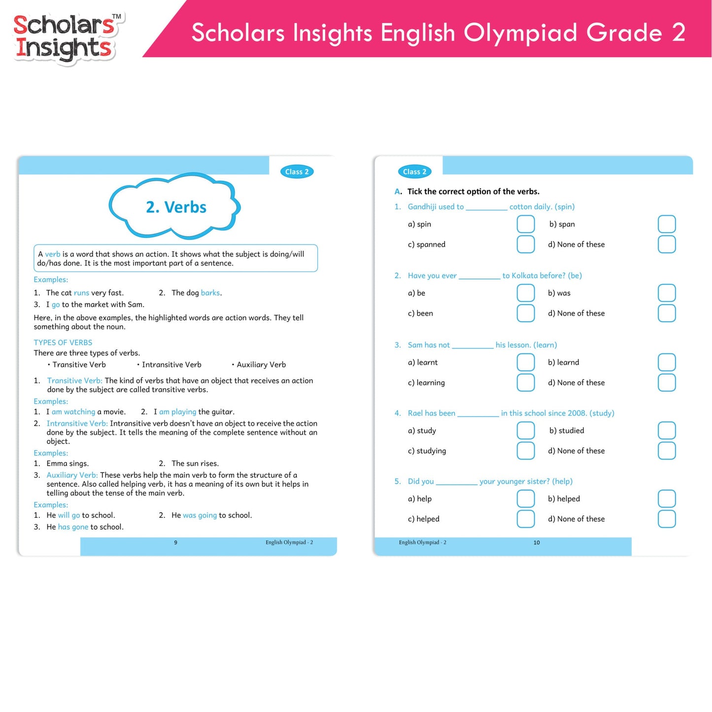 Scholars Insights Olympiad English, Maths and Science Workbooks Set Grade 2| Set of 3| Ages 7 - 9 Year