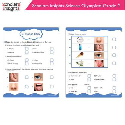 Scholars Insights Olympiad English, Maths and Science Workbooks Set Grade 2| Set of 3| Ages 7 - 9 Year