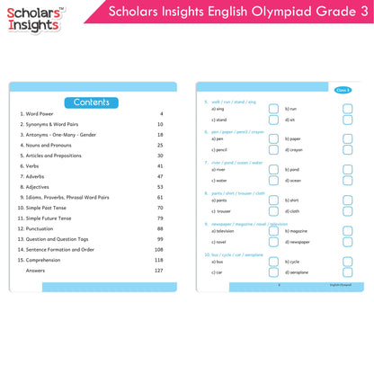 Scholars Insights Olympiad English, Maths and Science Workbooks Set Grade 3| Set of 3| Ages 8 - 10 Years