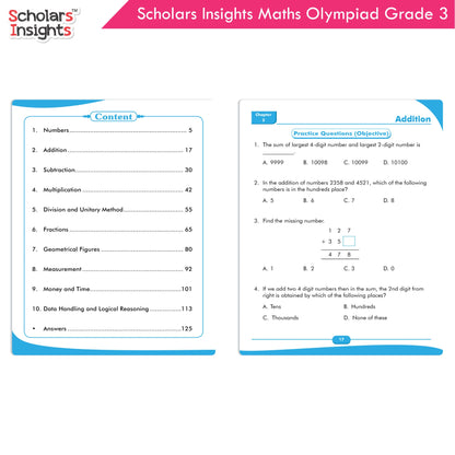 Scholars Insights Olympiad English, Maths and Science Workbooks Set Grade 3| Set of 3| Ages 8 - 10 Years